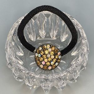 Brown Rhinestone Black Elastic Hairband